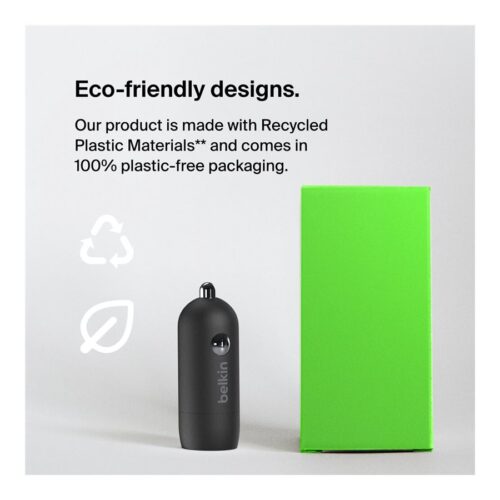 BELKIN 30W USB PD Car Charger With PPS W/PVC C-C 1M BLK