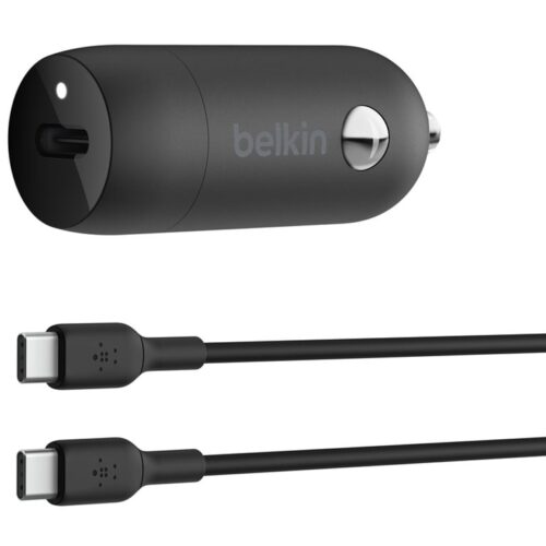 BELKIN 30W USB PD Car Charger With PPS W/PVC C-C 1M BLK