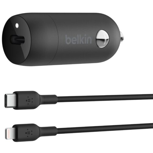 BELKIN 30W USB PD Car Charger With PPS W/PVC C-LTG 1m Black
