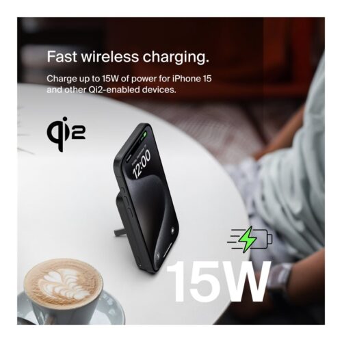 BELKIN 5k Qi2 MagSafe Compatible Powerbank with Kickstand – BLACK