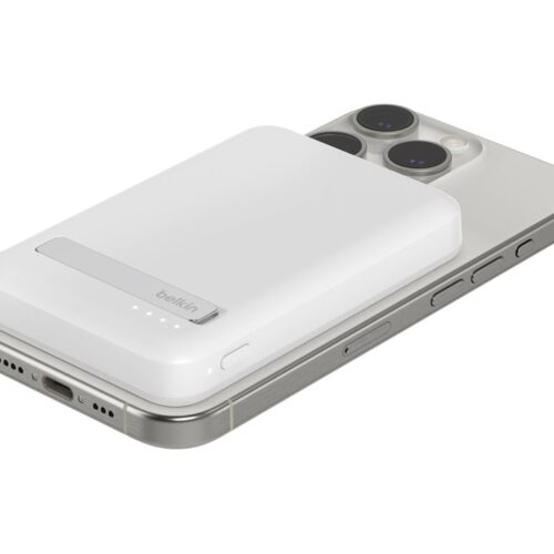 BELKIN 5k Qi2 MagSafe Compatible Powerbank with Kickstand – WHITE