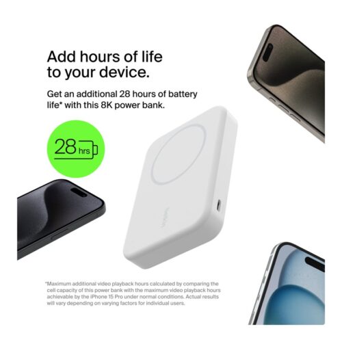 BELKIN 8k Qi2 MagSafe Compatible Powerbank with kickstand