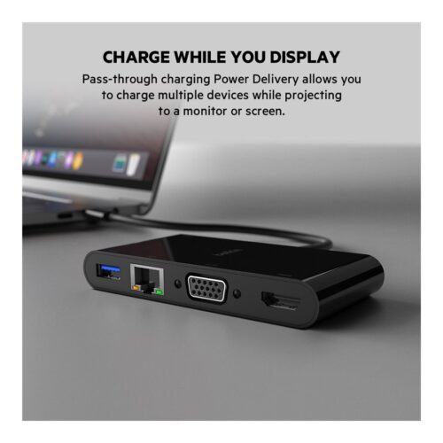 BELKIN Adaptateur Hub USB-C HDMI VGA RJ45 100w PD