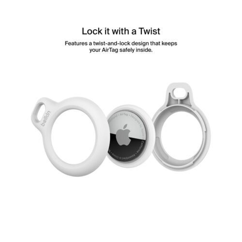 BELKIN Airtag Protection avec Cordon Blanc