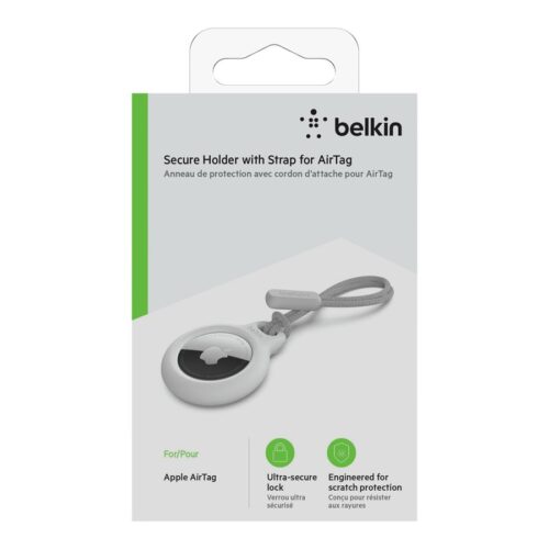 BELKIN Airtag Protection avec Cordon Blanc