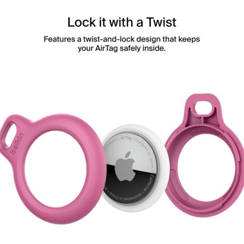 BELKIN Airtag Protection avec Cordon Rose
