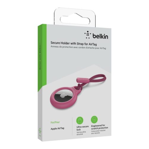 BELKIN Airtag Protection avec Cordon Rose