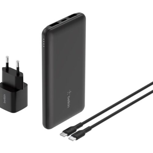 BELKIN Batterie externe 3 ports 10K avec câble USB-A vers USB-C noir