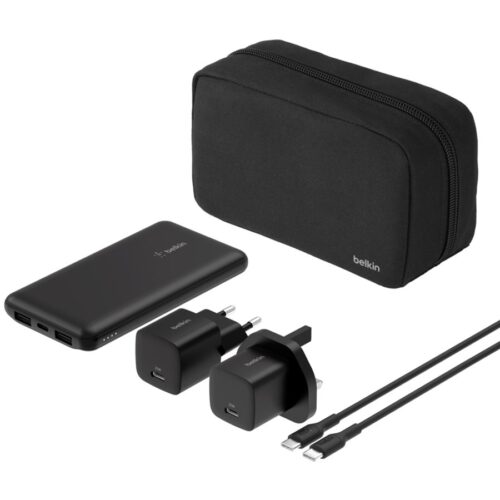 BELKIN Batterie externe 3 ports 10K avec câble USB-A vers USB-C noir