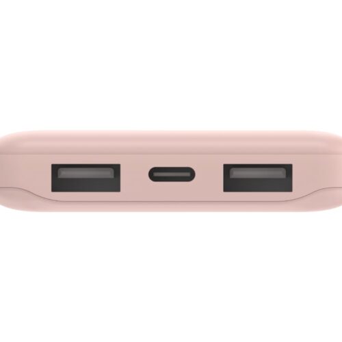 BELKIN Batterie externe 3 ports 10K avec câble USB-A vers USB-C rose