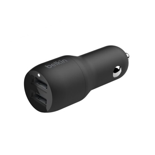 BELKIN BOOST CHARGE 24W 12w x 2 USB-A Dual Car Charger Black