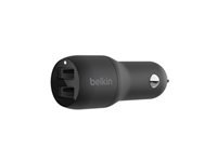 BELKIN BOOST CHARGE 24W 12w x 2 USB-A Dual Car Charger Black