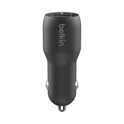BELKIN BOOST CHARGE 24w USB-A Dual Car Charger w/ 1M PVC A-C Black