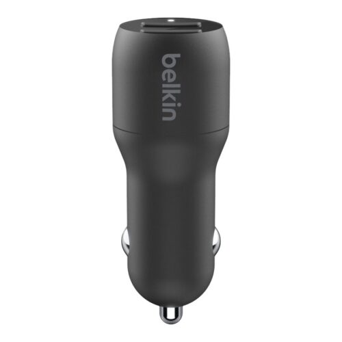 BELKIN BOOST CHARGE 24w USB-A Dual Car Charger w/ 1M PVC A-C Black