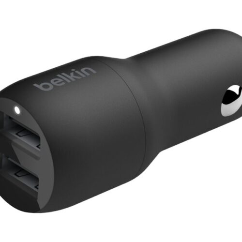 BELKIN BOOST CHARGE 24w USB-A Dual Car Charger w/ 1M PVC A-C Black