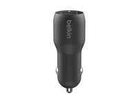 BELKIN BOOST CHARGE 24w USB-A Dual Car Charger w/ 1M PVC A-C Black