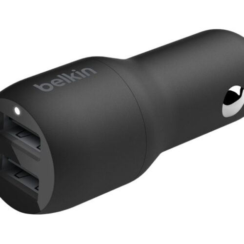 BELKIN BOOST CHARGE 24w USB-A Dual Car Charger w/ 1M PVC A-LTG Black