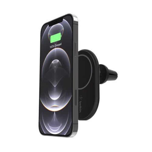 BELKIN BOOST CHARGE Magnetic wireless Car Vent Mount + Car Charger CLA Black