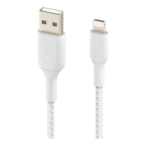 BELKIN BOOST CHARGE USB-A to Lightning Cable Braided 0.15M White