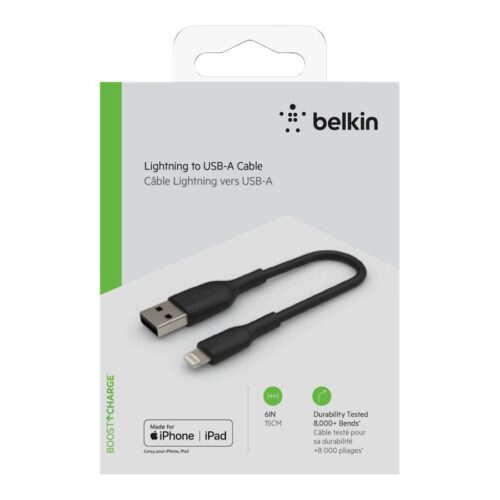 BELKIN BOOST CHARGE USB-A to Lightning Cable PVC 0.15M Black