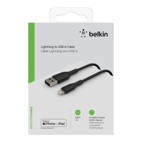 BELKIN BOOST CHARGE USB-A to Lightning Cable PVC 3M Black