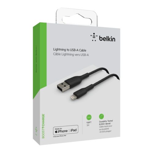 BELKIN BOOST CHARGE USB-A to Lightning Cable PVC 3M Black