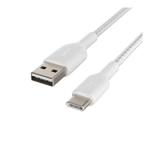BELKIN BOOST CHARGE USB-A to USB-C Cable Braided 0.15M White
