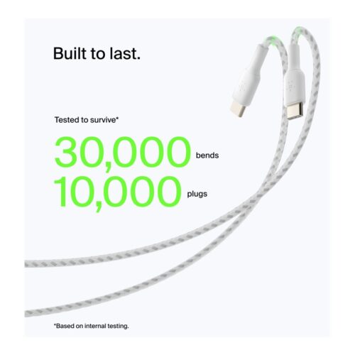 BELKIN BOOST CHARGE USB-A to USB-C Cable Braided 3M White