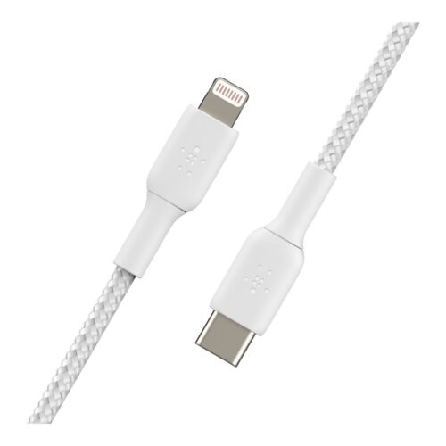 BELKIN BOOST CHARGE USB-C to Lightning Cable Braided 1M White