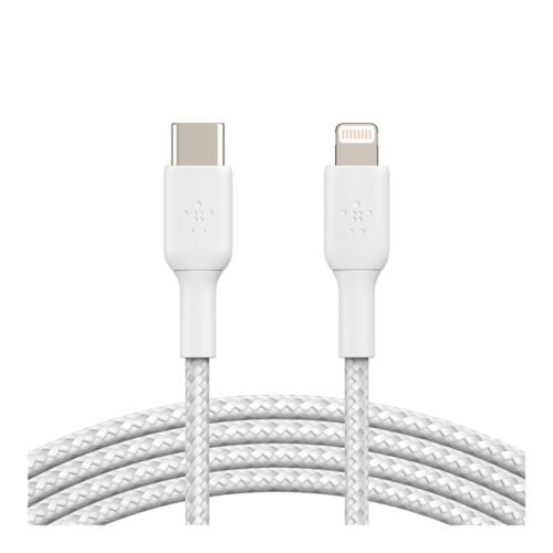 BELKIN BOOST CHARGE USB-C to Lightning Cable Braided 1M White