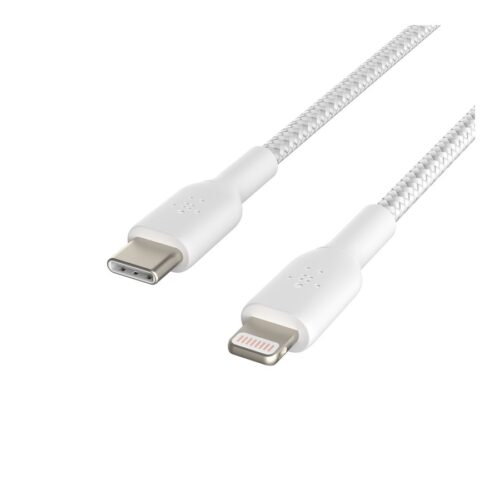 BELKIN BOOST CHARGE USB-C to Lightning Cable Braided 1M White