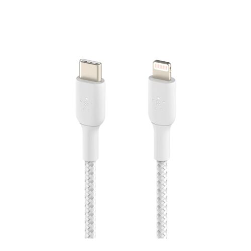 BELKIN BOOST CHARGE USB-C to Lightning Cable Braided 1M White