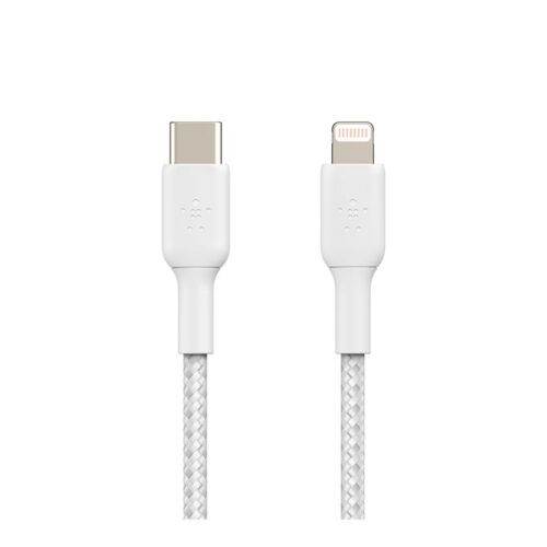 BELKIN BOOST CHARGE USB-C to Lightning Cable Braided 2M White