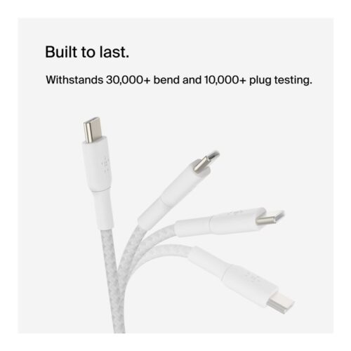 BELKIN BOOST CHARGE USB-C to USB-C 2.0 Cable Braided 1M White