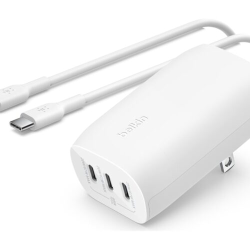 BELKIN BOOSTCHARGE 3-Port USB-C Wall Charger with PPS 67w with 100w 5A USB-C Cable