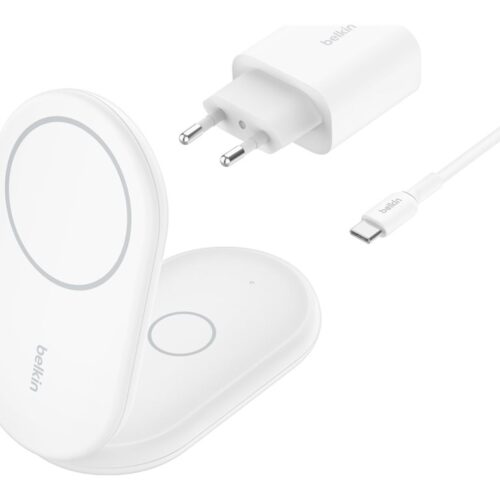 BELKIN BOOSTCHARGE Qi2 15w Magnetic 2in1 Stand White