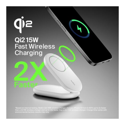 BELKIN BOOSTCHARGE Qi2 15w Magnetic Stand White