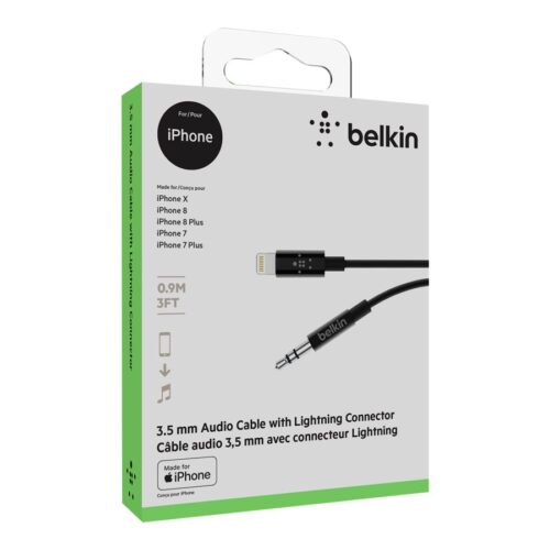 BELKIN Câble audio 3.5 mm avec connecteur Lightning 90cm