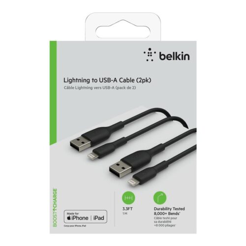 BELKIN Câble USB-A vers Lightning 1m Pack de 2