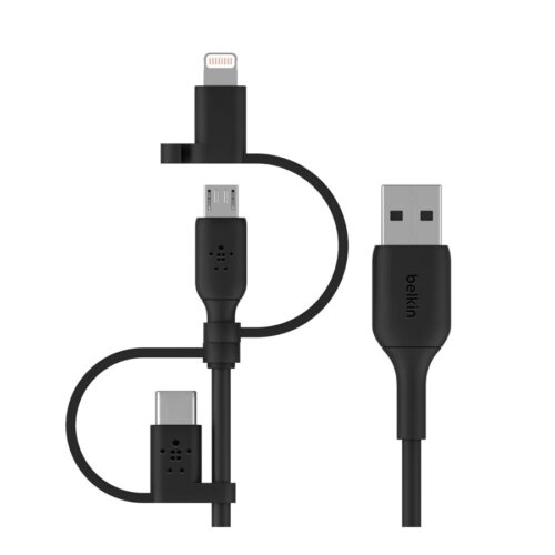 BELKIN Cable USB-A vers USB-C Lightning et MicroUSB