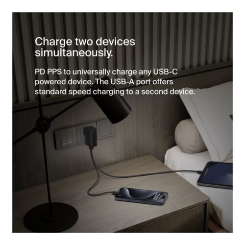 BELKIN Hybrid Wall Travel Charger 25w + 5k Power Bank UK EU US AU Black