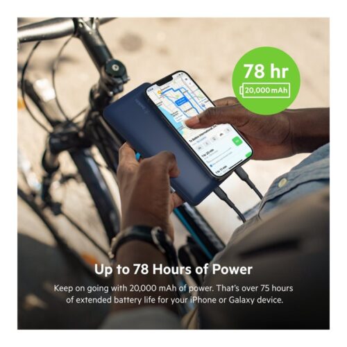 BELKIN Powerbank 20K 15W USB-C + 2 USB-A Bleu