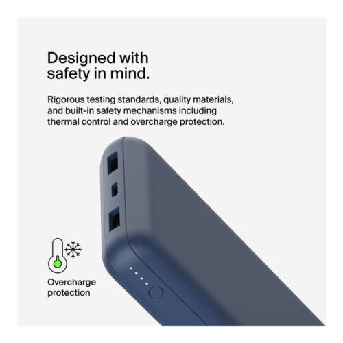 BELKIN Powerbank 20K 15W USB-C + 2 USB-A Bleu