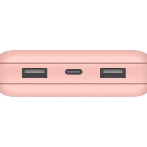 BELKIN Powerbank 20K 15W USB-C cable inclus + 2 USB-A Rose