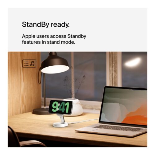 BELKIN PRO Convertible Qi2 15w Magnetic Charging Stand w/o PSU White