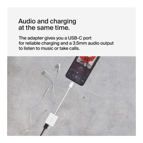 BELKIN Rockstar 3.5mm Audio + USB-C Charge Adapter