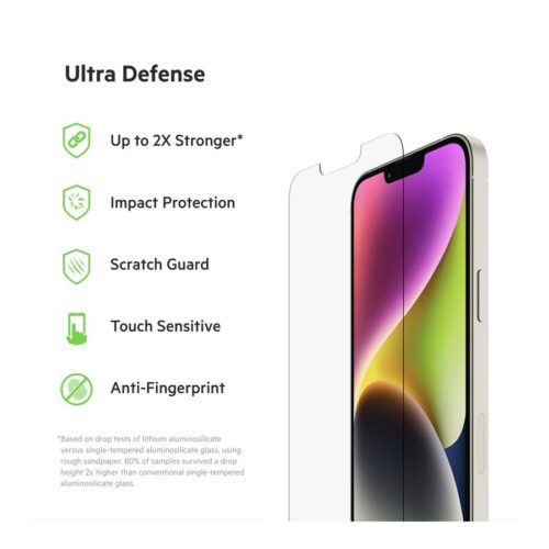 BELKIN ScreenForce Pro UltraGlass Anti-Microbial Screen Protection for iPhone 14/13/13 Pro