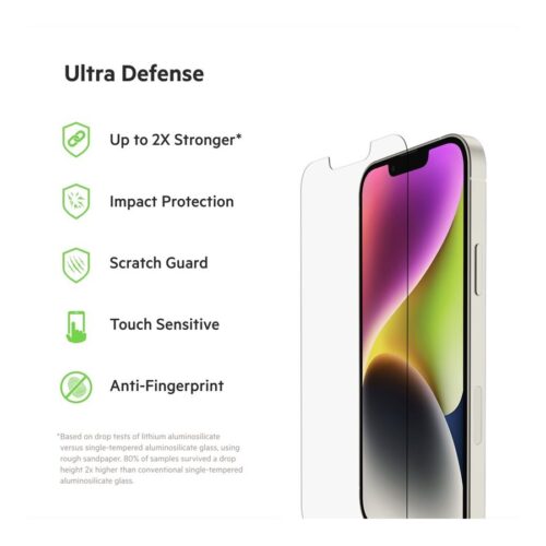 BELKIN ScreenForce Pro UltraGlass Anti-Microbial Screen Protection for iPhone 14 Plus/13 Pro Max