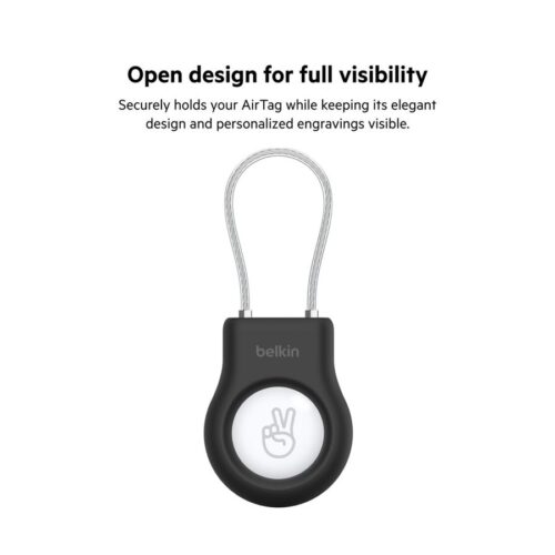 BELKIN Secure Holder with Wire Cable for Airtag Black