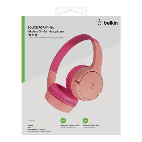 BELKIN SOUNDFORM Mini Wired On-Ear Headphones for Kids Pink